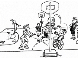 Illustrazione campo da basket